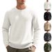 Men's Casual Sweatshirt - Relaxed Fit Crewneck Pullover With Mini Check Pattern | Soft Cotton Blend, Thickened For Spring/Fall_viptrois.com
