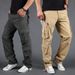 Men's Clothing Outdoor overalls men's loose large size multi pocket trousers cotton straight casual pants wear resistant spring and summer men's pants_viptrois.com