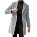 Men's Clothing Classic British Style Men's Long Wool Coat - Winter Trench Coat With Multiple Pockets (Black, Khaki, Brown, Light Gray, Red)_viptrois.com