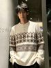 Pure Christmas Penguin Fair Isle Henry Collar Sweater Men's Autumn And Winter American Retro Jacquard Pullover Knitted Top_viptrois.com