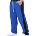 Men's Contrast Color Casual Pants - Loose Straight Fit With Drawstring (White/Royal Blue/Big Red/Black/Khaki/Light Gray, S-XXXL)_viptrois.com