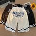 American-style Street Letter Embroidery Sports For Men And Women, Trendy Brand, Summer Loose Mesh Breathable Basketball Short_viptrois.com