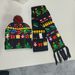 Christmas tree hat scarf with LED glare 2-piece knitted alphabet animal jacquard fan scarf_viptrois.com
