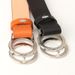 double-circle buckle belt for women, fashionable and simple women's ins style wide belt _viptrois.com