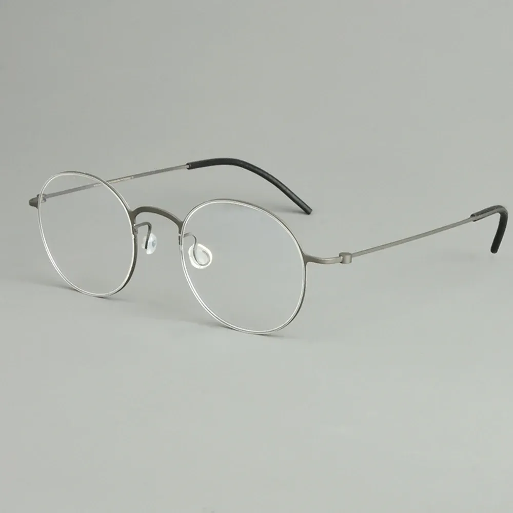 Upgrade High-quality Frames Made Of Pure Titanium 5504, Ultra-light, For Men And Women, Round Eyeglass Frames, Glasses,_viptrois.com