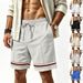 Men's Summer Loose Fit Waffle Shorts Color Block Woven Sporty Casual Training Five Point_viptrois.com