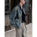 Men's Clothing Denim Jacket Retro Washed Jacket Trendy Handsome Loose Casual Workwear Top_viptrois.com