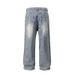 Men's Clothing High Street Washed Loose Wide Leg Pearl Full Diamond Print Stacked Jeans Jeans_viptrois.com