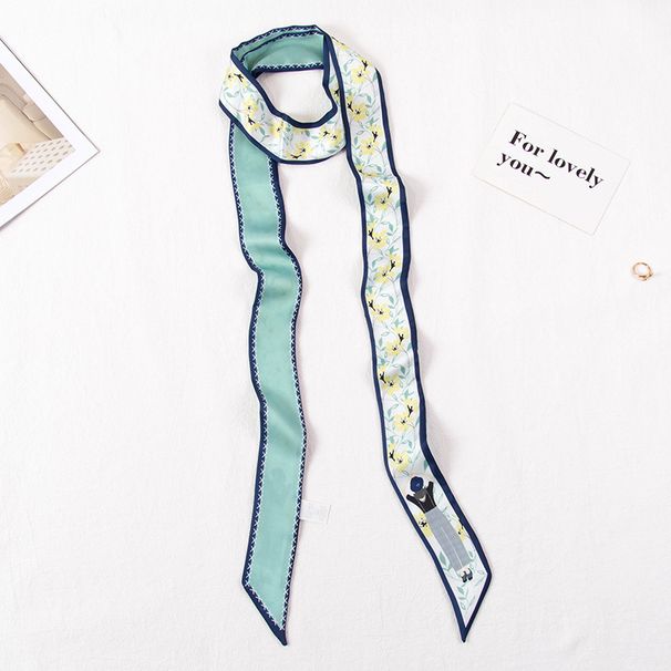 Hairband Spring Autumn Korean Style Braided Hair Ribbon Belt Versatile Decorative Neck Bag Extra Long Small Silk Scarf_viptrois.com