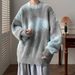 American Vintage Banged Seahorse Fleece Sweater Men's Loose Knitted Pullover_viptrois.com