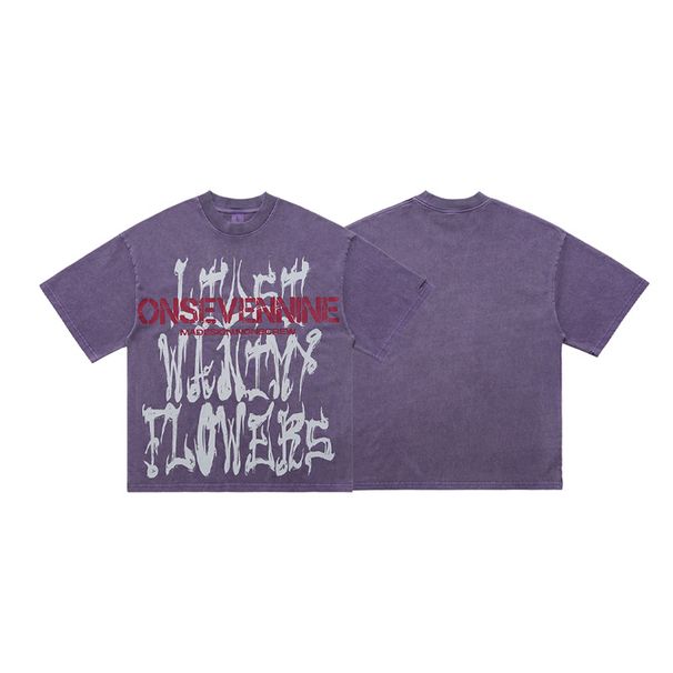 Spring And Autumn New American Style INS Hip-Hop Personality Letter Trendy Loose Crew Neck T-Shirt For Men_viptrois.com
