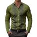 Cross-border European And American Ethnic Print Casual Geometric Pattern Men's Long-sleeve Shirt, Regular Fit Button-up_viptrois.com