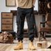 Men's Workwear Cargo Pants - Relaxed Fit Straight Leg With Zipper Pockets, Stylish & Comfortable For Casual Wear_viptrois.com