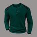 Men's Waffle-Knit Henley Shirt – Long Sleeve Thermal Pullover With Button Placket (S-XXXL, Earth Tones & Neutrals, Breathable Polyester Blend)_viptrois.com