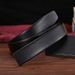 Men's Automatic Buckle Headless Belt Belt Body PVC Litchi Grain Belt Buckleless Automatic Belt Business Belt_viptrois.com