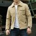 New Winter Men's Cotton-padded Jacket Piled And Thickened Green Middle-aged Casual Cotton-padded Clothes_viptrois.com