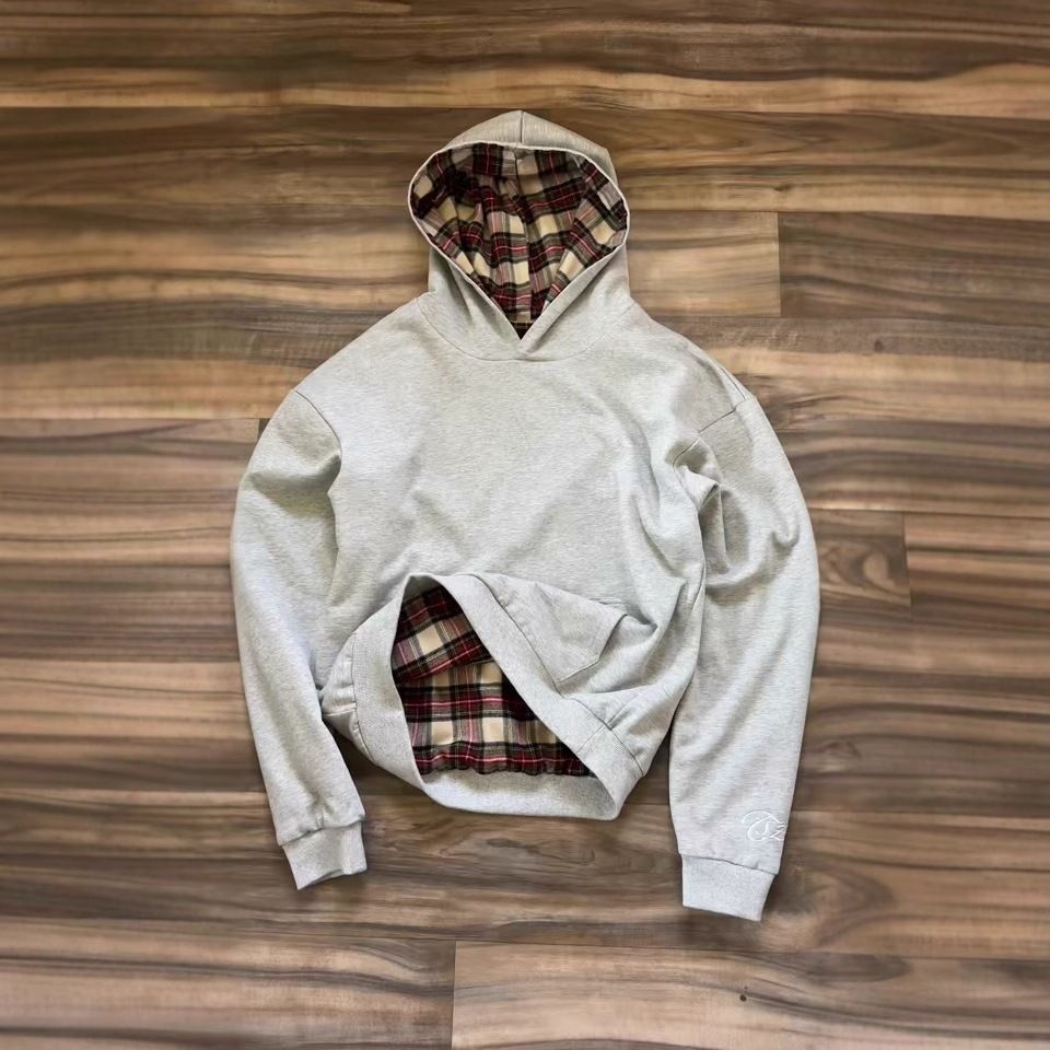 Reversible Hip-Hop Street Hoodie With Checkerboard Print - Unisex Oversized Pullover For Men & Women - Soft Polyester Fabric - Trendy Urban Fashion_viptrois.com
