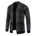 Loom Loom Cross-Border Autumn Winter Foreign Trade Men's Plaid Cardigan European American Style Fashion Knitted Woolen Sweater_viptrois.com