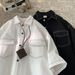 Men's Clothing Spot Summer Japanese Retro Shirt Men New Niche Design Trend Casual Half Sleeved Shirt_viptrois.com