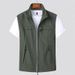 Men's Slim-Fit Vest Jacket – Lightweight Nylon Stand Collar Sleeveless Coat For Layering (M-5XL, Minimalist Design, Side Pockets, All-Season Wear)_viptrois.com