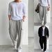 Men's Wide Leg Long Pants Straight Casual Pants_viptrois.com
