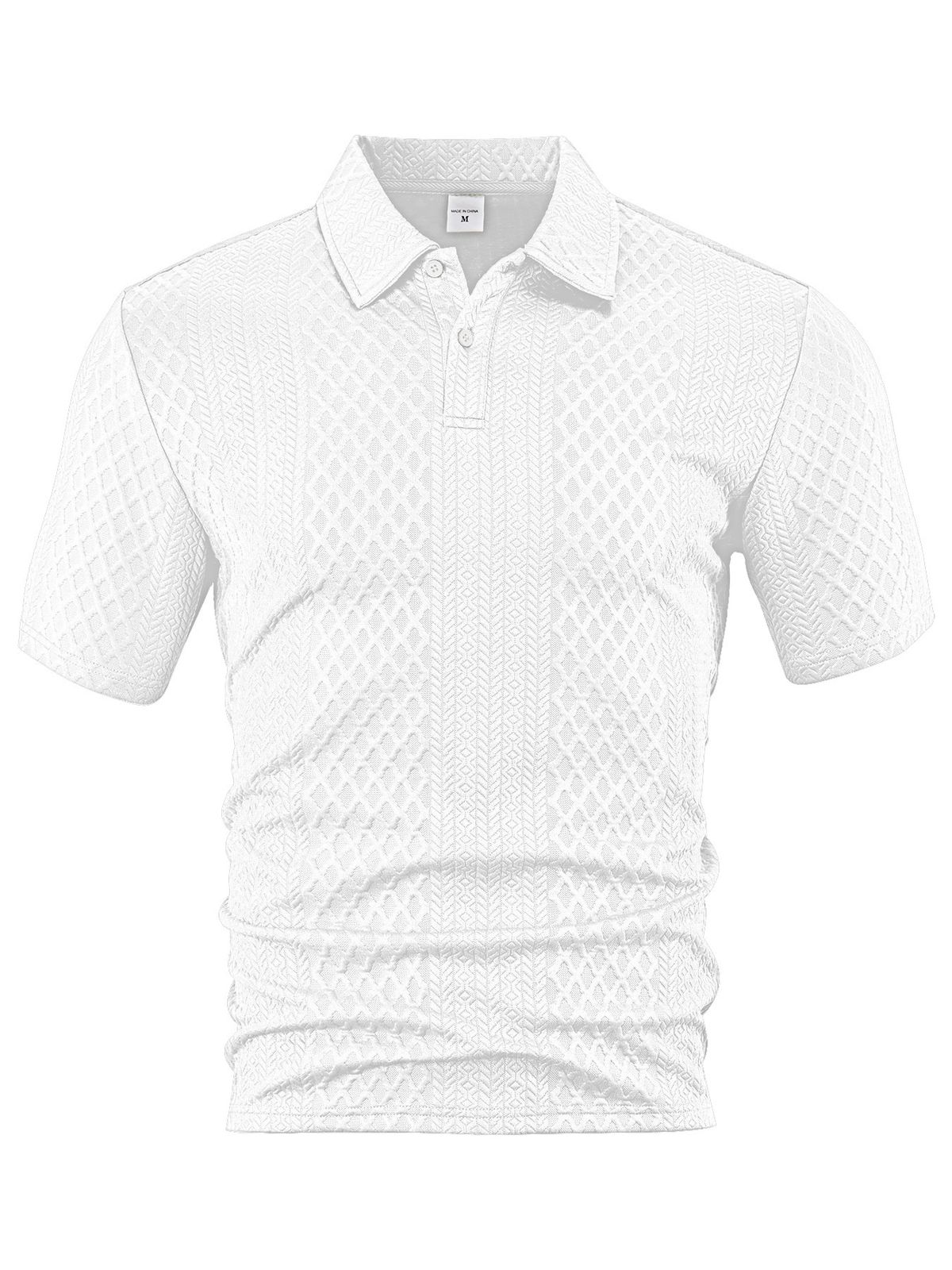 European And American Cross-Border Summer Thin Loose Breathable Casual Solid Color Jacquard Fabric Turn-Down Collar_viptrois.com