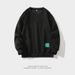 Spring And Autumn New Men's Casual Versatile Youth Handsome Long Sleeve T-Shirt Round Neck Jacquard Hoodie Fce_viptrois.com