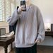Round Neck New Sweater Versatile Knitted Top Autumn Winter Thickened Base Layer Youth Trendy Men's Loose Warm_viptrois.com