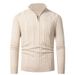 Loom Cross-Border Autumn Winter Stand Collar Half-Zip Knit European American Casual Men's Trendy Base Layer Sweater_viptrois.com
