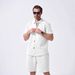 Men's Clothing Summer New Men's Solid Color Cardigan Button Down Short Sleeved Casual Shirt Short Sleeved Suit_viptrois.com