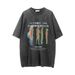 Men’s Clothing Thermal Imaging Silhouette Abstract Print Short Sleeved T Shirt For Men Street Trend Summer Washed Distressed Round Neck Casual T Shirt_viptrois.com