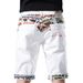 Men's white denim shorts Korean style trendy mid-waist five-quarter pants for men_viptrois.com