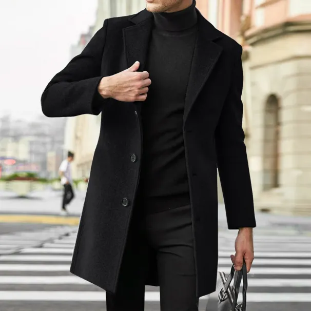 2025 Mode Männer Wolle & Mischungen Herren Casual Business Trenchcoat Herren Freizeit Mantel Männlich Punk Stil Mischungen Staub Mäntel Jacken_viptrois.com