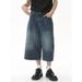 Retro Loose Wide Leg Straight Cropped Jeans Men's Design Hot Selling Denim Pants_viptrois.com