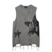 Men's Clothing Summer Retro High Street Old Washed Sleeveless Waistcoat Vest Loose Versatile Cotton T Shirt_viptrois.com