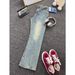 New Slim Fit Straight Leg Jeans, Spring/summer Style, Lightweight, Plus Size, Flattering For Curvy Women, Loose Fit, Wide Leg Pants._viptrois.com
