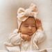 Infant And Toddler Oversized Bow Headband Children's Waffle Knitted Knotted Headband Fontanelle Protection Hair Ornament Head Flower_viptrois.com