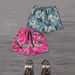 Men's Clothing Blue And White Flowers And Camouflage Branches Pattern Drawstring Shorts_viptrois.com