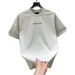 Men's Trendy Minimalist Patchwork Letter T-Shirt Casual round Neck Short Sleeve Top Versatile Fashion Popular on Instagram 2025_viptrois.com