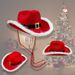 Christmas Women's Hats New Style Big Red Gold Metal Buckle Cowboy Hat Men And Women Holiday Celebration Decoration Hat_viptrois.com