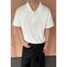 Men's Deconstructed Polo Shirt Short Sleeved Summer Heavyweight Turn down Collar Oversized Shoulder Casual Trendy T-Shirt Cleanfit_viptrois.com