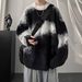 American Vintage Banged Seahorse Fleece Sweater Men's Loose Knitted Pullover_viptrois.com