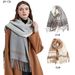 Unisex Scarf Preppy grey check fringe bib shawl_viptrois.com