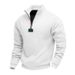 Cross-border Winter Heavy Velvet Logo Casual Solid Color Simple Outdoor Sports Loose Stand-up Collar Sweater Men_viptrois.com