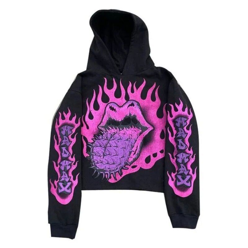 New American Retro Street Hip Hop Skull Print Hoodie Men's Fashion Casual Versatile Hooded Jacket_viptrois.com