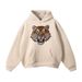 Men's Oversized Drop Shoulder Tiger Print Velvet Sweatshirt - Streetwear Pullover Hoodie For Casual Comfort_viptrois.com