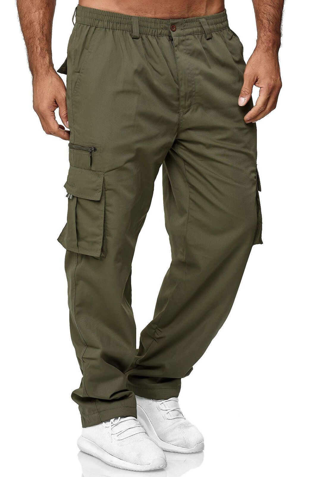 Men's Casual Pants Multi Pocket Loose Straight Leg Work Trousers Fashionable Cross Border Foreign Trade_viptrois.com