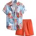 Men's Clothing 3D Printed Short Sleeved Shirt Suit Summer Casual Loose Sets_viptrois.com