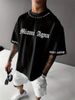 Men's Clothing Summer Casual Loose Breathable Short Sleeved Round Neck T Shirt 2024 Fashion Simple Slogan 3D Digital Printing_viptrois.com