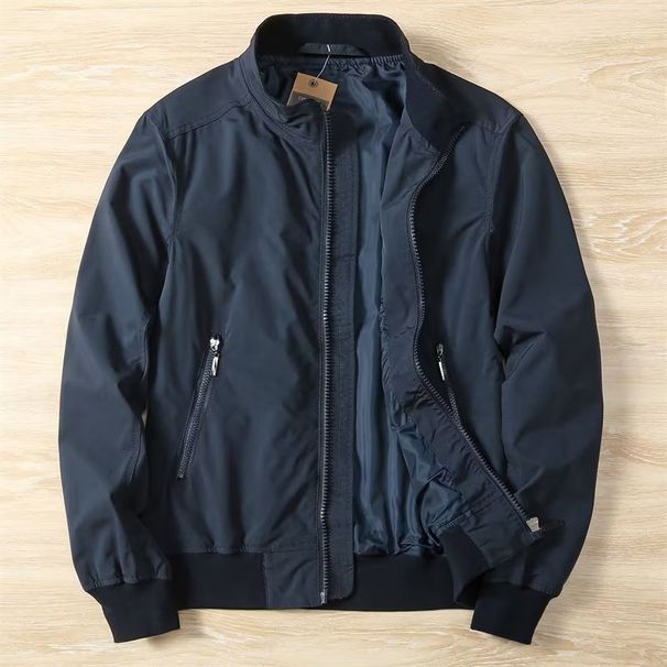 New Lightweight Small Stand Up Collar Business Jacket For Men, Casual And Fashionable, Simple Windbreaker Jacket_viptrois.com